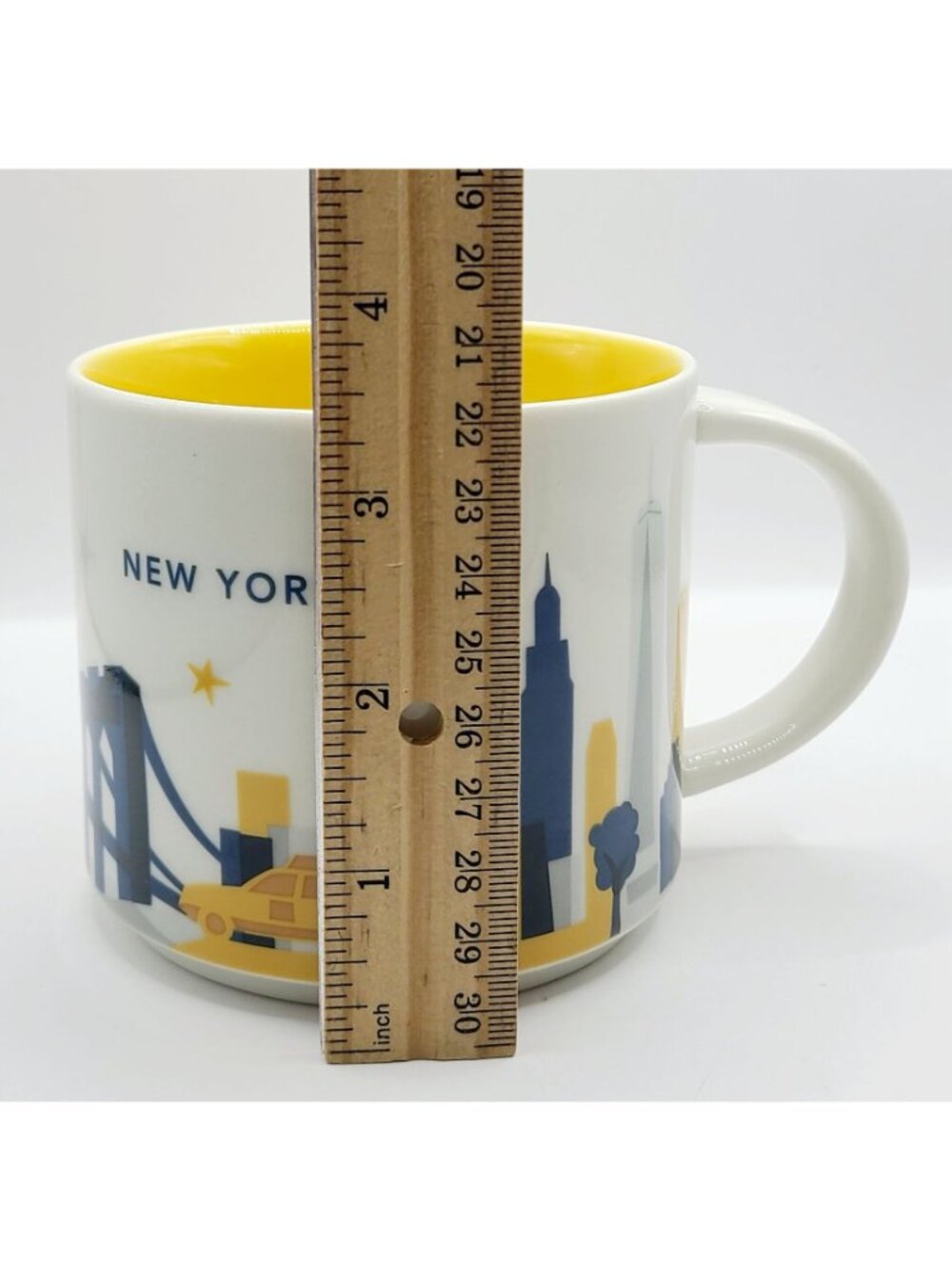 Starbucks New York "You Are Here" Collection Ceramic Mug 14oz Yellow Interior - Picture 7 of 8